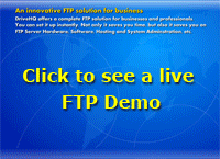 Demostración en vivo del alojamiento del servidor FTP de DriveHQ