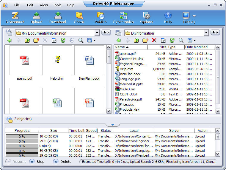 DriveHQ FileManager Screenshots - Cloud File Storage & Sharing, Folder Sync